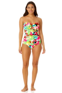 Anne Cole - Women's Strapless Bandeau Keyhole Shirred One Piece Swimsuit 13 Anne Cole - Women's Strapless Bandeau Keyhole Shirred One Piece Swimsuit -Chic Swimwear Shop 23MO03765 264 2