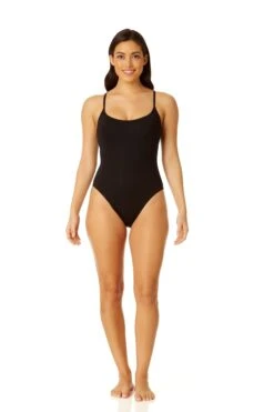 Anne Cole - Vintage High Leg Maillot One Piece -Chic Swimwear Shop 23MO03801 BLK 168