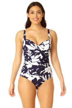 Chic Swimwear Shop 14 Anne Cole - Women's Retro Twist Front Shirred One Piece Swimsuit