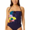 Anne Cole - Women's Strapless Blouson Keyhole One Piece Swimsuit -Chic Swimwear Shop 23MO06150 MULT 1006 FRONT