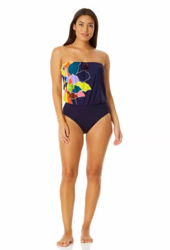 Anne Cole - Women's Strapless Blouson Keyhole One Piece Swimsuit 11 Anne Cole - Women's Strapless Blouson Keyhole One Piece Swimsuit -Chic Swimwear Shop 23MO06150 MULT 1021