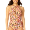 Anne Cole - Women's High Neck With Ruffled Straps One Piece Swimsuit 2 Anne Cole - Women's High Neck With Ruffled Straps One Piece Swimsuit -Chic Swimwear Shop 23MO06421 MULT 399 1