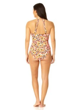 Anne Cole - Women's High Neck With Ruffled Straps One Piece Swimsuit -Chic Swimwear Shop 23MO06421 MULT 399 5
