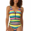 Anne Cole - Women's Center Tab Over The Shoulder One Piece Swimsuit -Chic Swimwear Shop 23MO07584 MULT 2179 FRONT