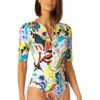 Anne Cole - Women's Half Zip Front Rash Guard One Piece Swimsuit 2 Anne Cole - Women's Half Zip Front Rash Guard One Piece Swimsuit -Chic Swimwear Shop 23MO08261 MULT 0284 FRONT