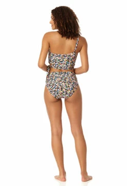 Anne Cole - Women's One Shoulder Side Tie Bikini Top -Chic Swimwear Shop 23MT12670 MULT 23MB37270 MULT 0803
