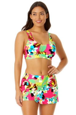 Anne Cole - Women's Asymmetric Ring Bralette Bikini Top -Chic Swimwear Shop 23MT13165 MULT 23MB41965 MULT 690 1