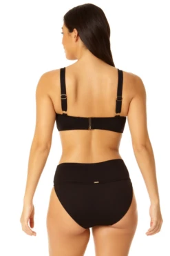 Anne Cole - Women's Ring Strap Bandeau Swim Top -Chic Swimwear Shop 23MT13201 BLK 23MB37401 BLK 1039 2