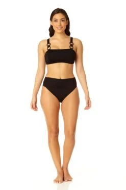 Anne Cole - Women's Ring Strap Bandeau Swim Top -Chic Swimwear Shop 23MT13201 BLK 23MB37401 BLK 1039 3