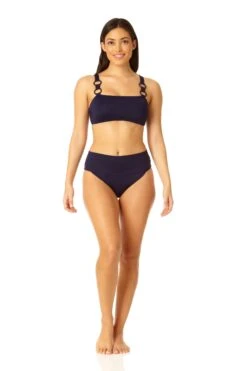 Anne Cole - Women's Ring Strap Bandeau Swim Top -Chic Swimwear Shop 23MT13201 NAVY 23MB37401 NAVY 803 4