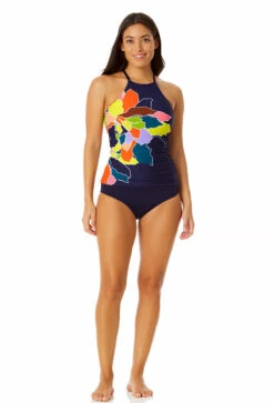 Anne Cole - Women's High Neck Tankini Top 9 Anne Cole - Women's High Neck Tankini Top -Chic Swimwear Shop 23MT20650 MULT MYMB36001 NAVY 1296