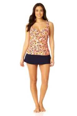 Anne Cole - Women's Retro Twist Front Underwire Tankini Swim Top 23 Anne Cole - Women's Retro Twist Front Underwire Tankini Swim Top -Chic Swimwear Shop 23MT23421 MULT MYMB36001 NAVY 235 6