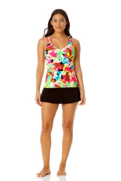 Anne Cole - Women's Easy Ring Tri Tankini Swim Top -Chic Swimwear Shop 23MT24665 MULT MYMB36001 BLK 848 4