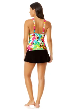 Anne Cole - Women's Easy Ring Tri Tankini Swim Top -Chic Swimwear Shop 23MT24665 MULT MYMB36001 BLK 848 5