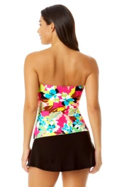 Anne Cole - Women's Twist Front Bandeaukini Swim Top -Chic Swimwear Shop 23MT25065 MULT MYMB36001 BLK 864 7