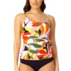 Anne Cole - Women's Asymmetrical Side Tie Tankini Swim Top -Chic Swimwear Shop 23MT25310 MULT MYMB36001 NAVY 1042 2