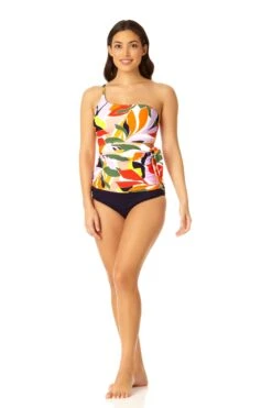 Anne Cole - Women's Asymmetrical Side Tie Tankini Swim Top 15 Anne Cole - Women's Asymmetrical Side Tie Tankini Swim Top -Chic Swimwear Shop 23MT25310 MULT MYMB36001 NAVY 1042 5
