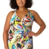 Anne Cole Plus - Women's Swim Dress With Skirted Bottom 2 Anne Cole Plus - Women's Swim Dress With Skirted Bottom -Chic Swimwear Shop 23PD61061 MULT 1058 FRONT