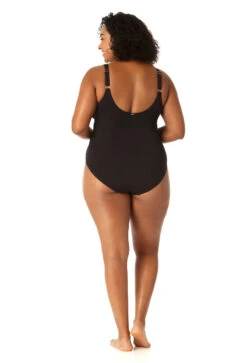 Anne Cole Plus - Women's Mesh One Piece Swimsuit -Chic Swimwear Shop 23PO03501 BLK 0068