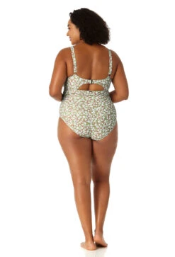 Anne Cole Plus - Women's Scoop Neck Shirred One Piece Swimsuit -Chic Swimwear Shop 23PO05359 MULT 0413