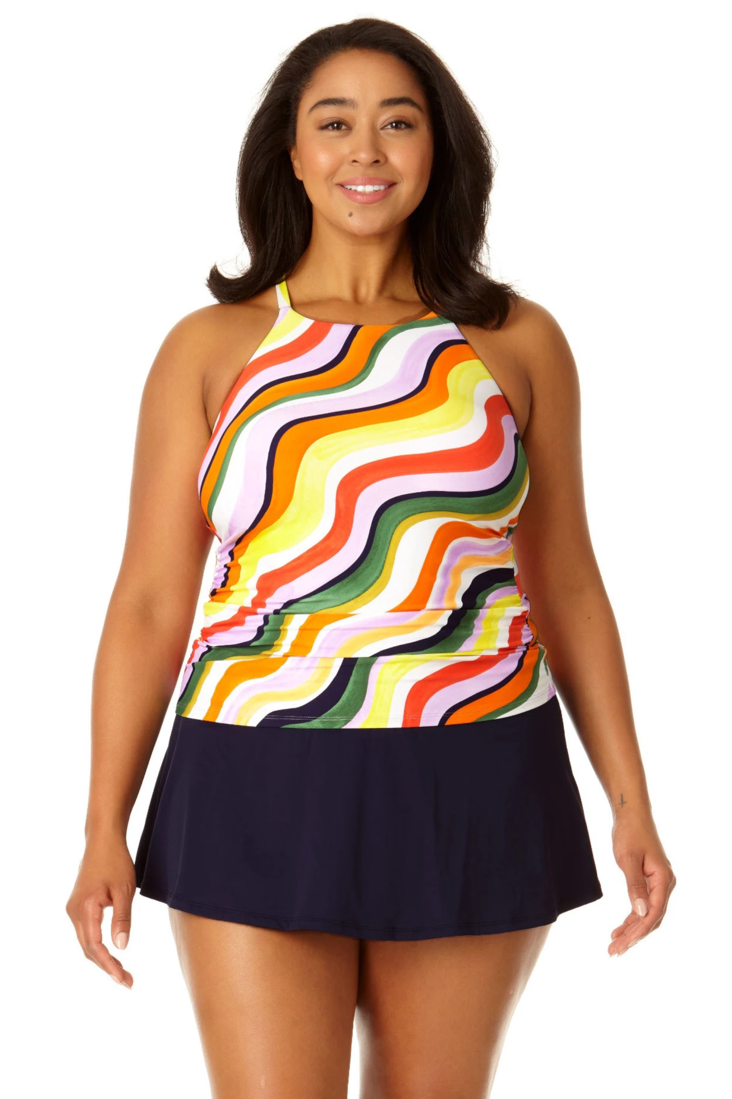 Anne Cole Plus - Women's High Neck Tankini Top 8 Anne Cole Plus - Women's High Neck Tankini Top - Image 6