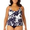 Anne Cole Plus - Women's Easy Triangle Tankini Swim Top 2 Anne Cole Plus - Women's Easy Triangle Tankini Swim Top -Chic Swimwear Shop 23PT22418 NAWH MYPB36001 NAVY 314 2