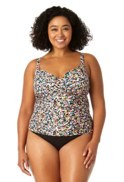 Anne Cole Plus - Women's Twist Front Underwire Tankini Swim Top