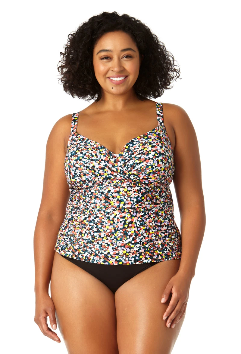 Anne Cole Plus - Women's Twist Front Underwire Tankini Swim Top 3 Anne Cole Plus - Women's Twist Front Underwire Tankini Swim Top