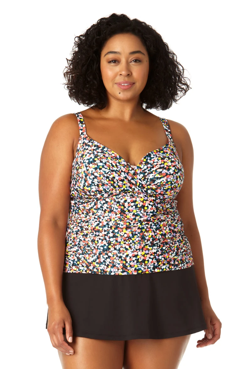 Anne Cole Plus - Women's Twist Front Underwire Tankini Swim Top 5 Anne Cole Plus - Women's Twist Front Underwire Tankini Swim Top - Image 3
