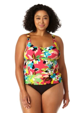 Anne Cole Plus - Women's Easy Ring Tri Tankini Swim Top