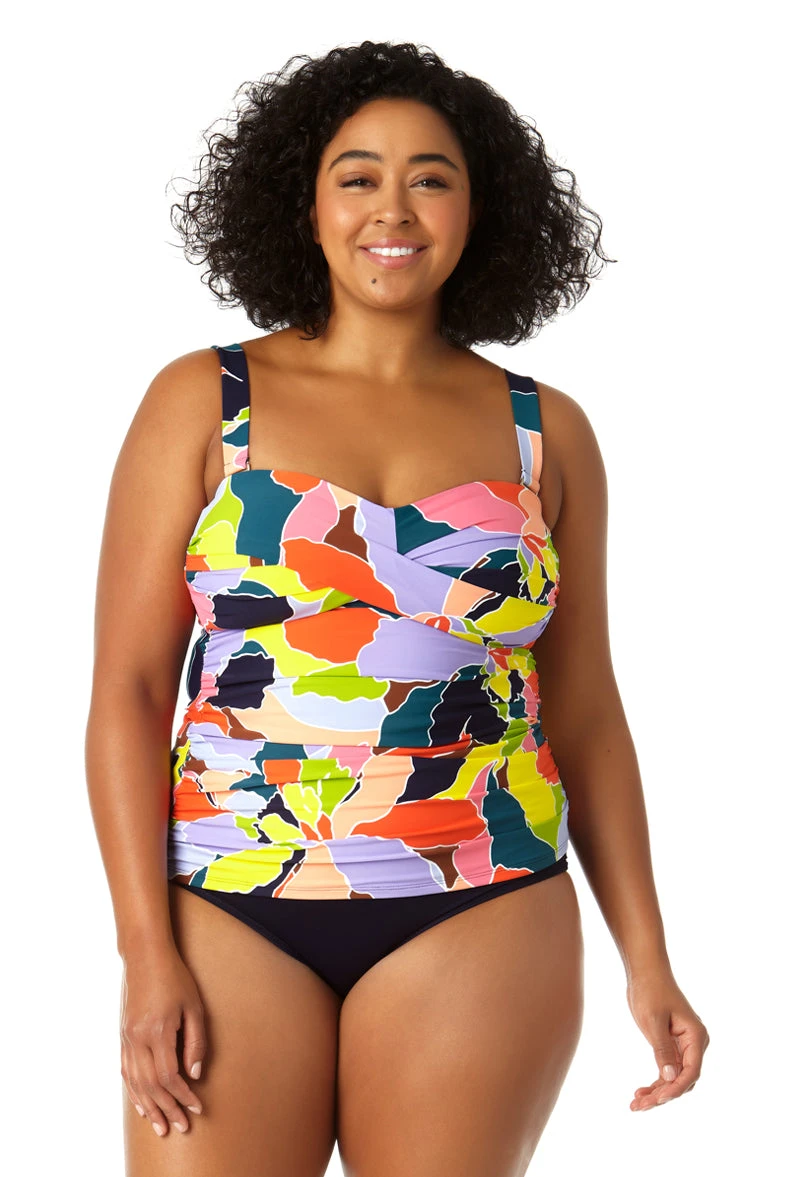 Anne Cole Plus - Women's Twist Front Bandeaukini Swim Top 2 Anne Cole Plus - Women's Twist Front Bandeaukini Swim Top