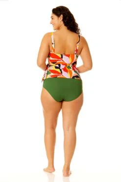 Anne Cole Plus - Women's Asymmetrical Side Tie Tankini Swim Top 25 Anne Cole Plus - Women's Asymmetrical Side Tie Tankini Swim Top -Chic Swimwear Shop 23PT25310 MULT MYPB36001 NAVY 695 2