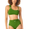Anne Cole - Women's Asymmetrical Bandeau Bikini Swim Top 1 Anne Cole - Women's Asymmetrical Bandeau Bikini Swim Top -Chic Swimwear Shop AnneCole AssymetricalBandeauBikiniSwimTop 2523 22MT10801 GRN FRONT jpg