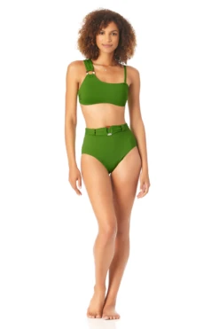 Anne Cole - Women's Asymmetrical Bandeau Bikini Swim Top -Chic Swimwear Shop AnneCole AssymetricalBandeauBikiniSwimTop 2523 22MT10801 GRN jpg