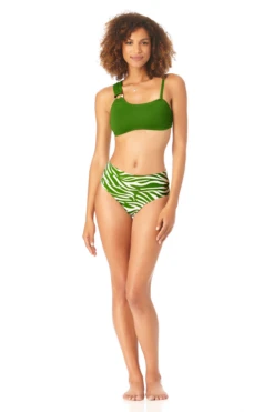 Anne Cole - Women's Asymmetrical Bandeau Bikini Swim Top -Chic Swimwear Shop AnneCole AssymetricalBandeauBikiniSwimTop 2611 22MT10801 GRN GRWT jpg