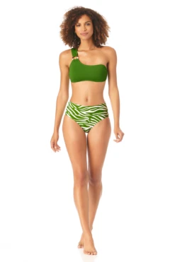 Anne Cole - Women's Asymmetrical Bandeau Bikini Swim Top -Chic Swimwear Shop AnneCole AssymetricalBandeauBikiniSwimTop 2627 22MT10801 GRN GRWT jpg