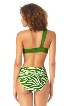 Anne Cole - Women's Asymmetrical Bandeau Bikini Swim Top -Chic Swimwear Shop AnneCole AssymetricalBandeauBikiniSwimTop 2637 22MT10801 GRN GRWT Back jpg