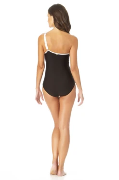Anne Cole - Assymetrical Mesh One Piece Swimsuit -Chic Swimwear Shop AnneCole AssymetricalMeshOnePieceSwimsuit 659 22MO07101 BKWH jpg