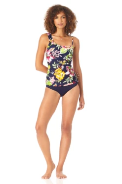 Anne Cole - Women's Assymetrical Ring Bandeau Tankini Swim Top -Chic Swimwear Shop AnneCole AssymetricalRingBandeauTankiniSwimTop 1484 22MT22861 NAVY jpg
