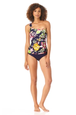 Anne Cole - Women's Assymetrical Ring Bandeau Tankini Swim Top -Chic Swimwear Shop AnneCole AssymetricalRingBandeauTankiniSwimTop 1510 22MT22861 NAVY jpg