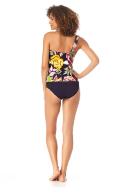 Anne Cole - Women's Assymetrical Ring Bandeau Tankini Swim Top -Chic Swimwear Shop AnneCole AssymetricalRingBandeauTankiniSwimTop 1535 22MT22861 NAVY jpg