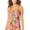 Anne Cole - Back Lace Up Bandeau One Piece Swimsuit 2 Anne Cole - Back Lace Up Bandeau One Piece Swimsuit -Chic Swimwear Shop AnneCole BackLaceUpBandeauOnePieceSwimsuit 296 22MO06574 MULT FRONT jpg