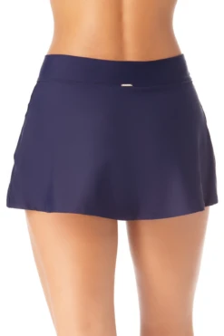 Anne Cole - Banded Side Skirted Swim Bottom -Chic Swimwear Shop AnneCole BandedSideSkirtedSwimBottom 1897 22MB41301 NAVY BACK jpg