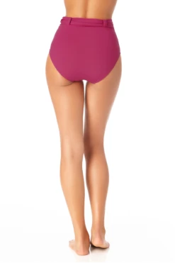 Anne Cole - Belted High Waist Swim Bottom -Chic Swimwear Shop AnneCole BeltedHighWaistSwimBottom 1476 22MB36901 BERR jpg