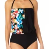 Anne Cole - Blouson With Keyhole One Piece Swimsuit -Chic Swimwear Shop AnneCole BlousonWithKeyholeOnePieceSwimsuit 449 21MO06136 BKFL FRONT jpg