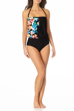 Anne Cole - Blouson With Keyhole One Piece Swimsuit -Chic Swimwear Shop AnneCole BlousonWithKeyholeOnePieceSwimsuit 449 21MO06136 BKFL jpg