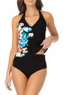 Anne Cole - Center Shirred Halter Tankini 14 Anne Cole - Center Shirred Halter Tankini -Chic Swimwear Shop AnneCole CenterShirredHalterTankini 383 21MT27136 BLK FRONT jpg
