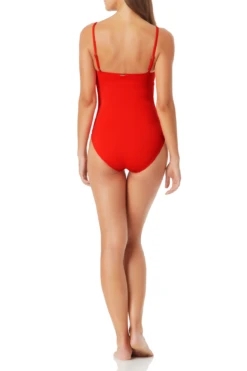 Anne Cole - Classic Moderate Leg Maillot One Piece Swimsuit -Chic Swimwear Shop AnneCole ClassicLingerieMaillot 1606 21MO00101 RED jpg