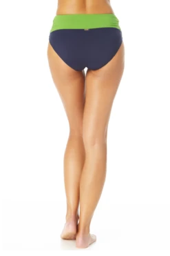 Anne Cole - Draped Mid Rise Swim Bottom -Chic Swimwear Shop AnneCole DrapedMidRiseSwimBottom 926 22MB37101 NVCB jpg