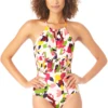Anne Cole - High Neck Smocked One Piece Swimsuit 1 Anne Cole - High Neck Smocked One Piece Swimsuit -Chic Swimwear Shop AnneCole HighNeckSmockedOnePieceSwimsuit 386 22MO05263 MULT FRONT jpg